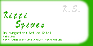 kitti szives business card